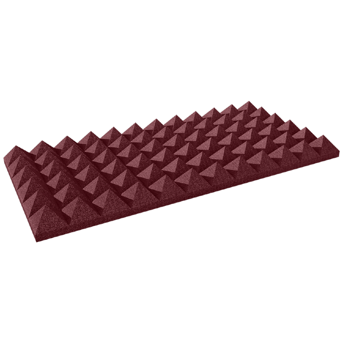 4 inch Studiofoam Pyramid, 6-Pack 6-61x122cm panel, Burgundy