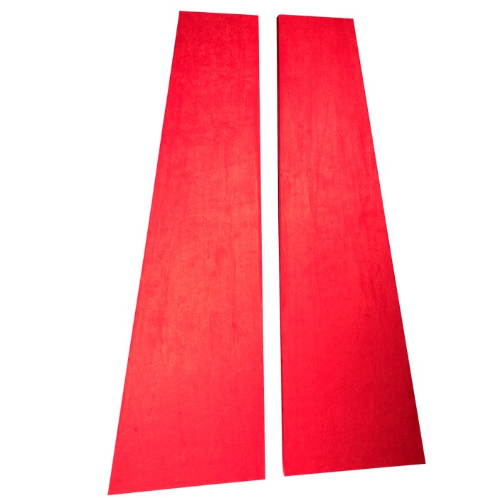 SonoSuede Trapezoid Panel (Right angle), 40x121x2,5cm, Suede Red