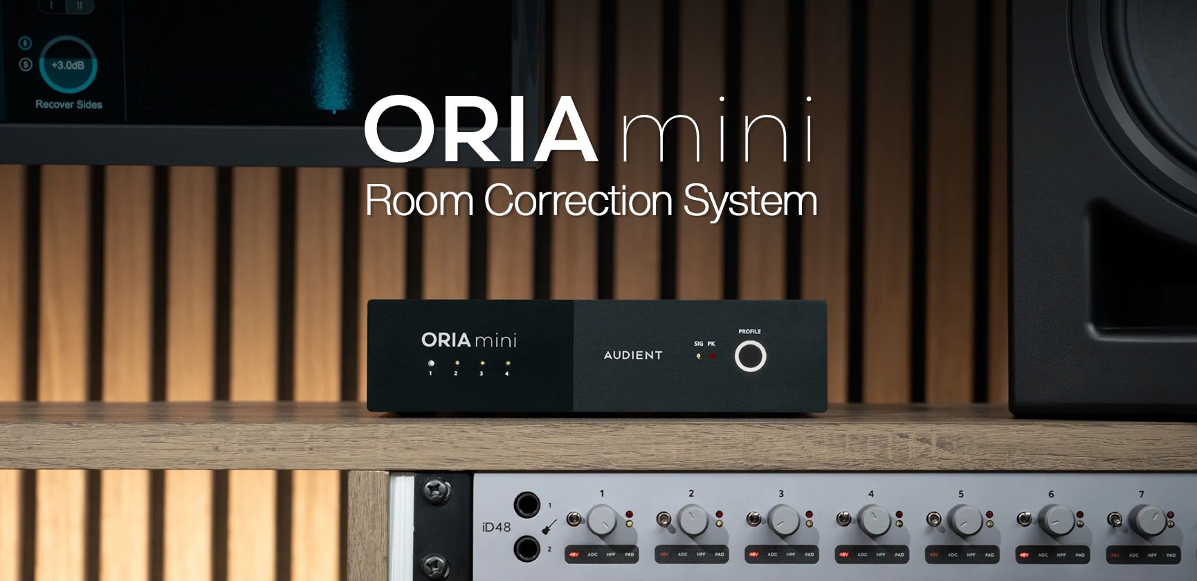 <div>Audient<br><strong>Oria Mini</strong><br>Room Correction System</div>