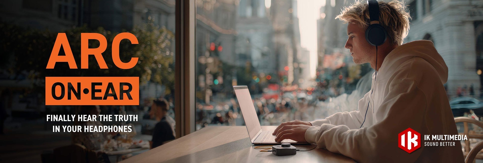 <div>IK Multimedia<br><strong>ARC On-ear</strong><br>Finally hear the truth in your headphones</div>