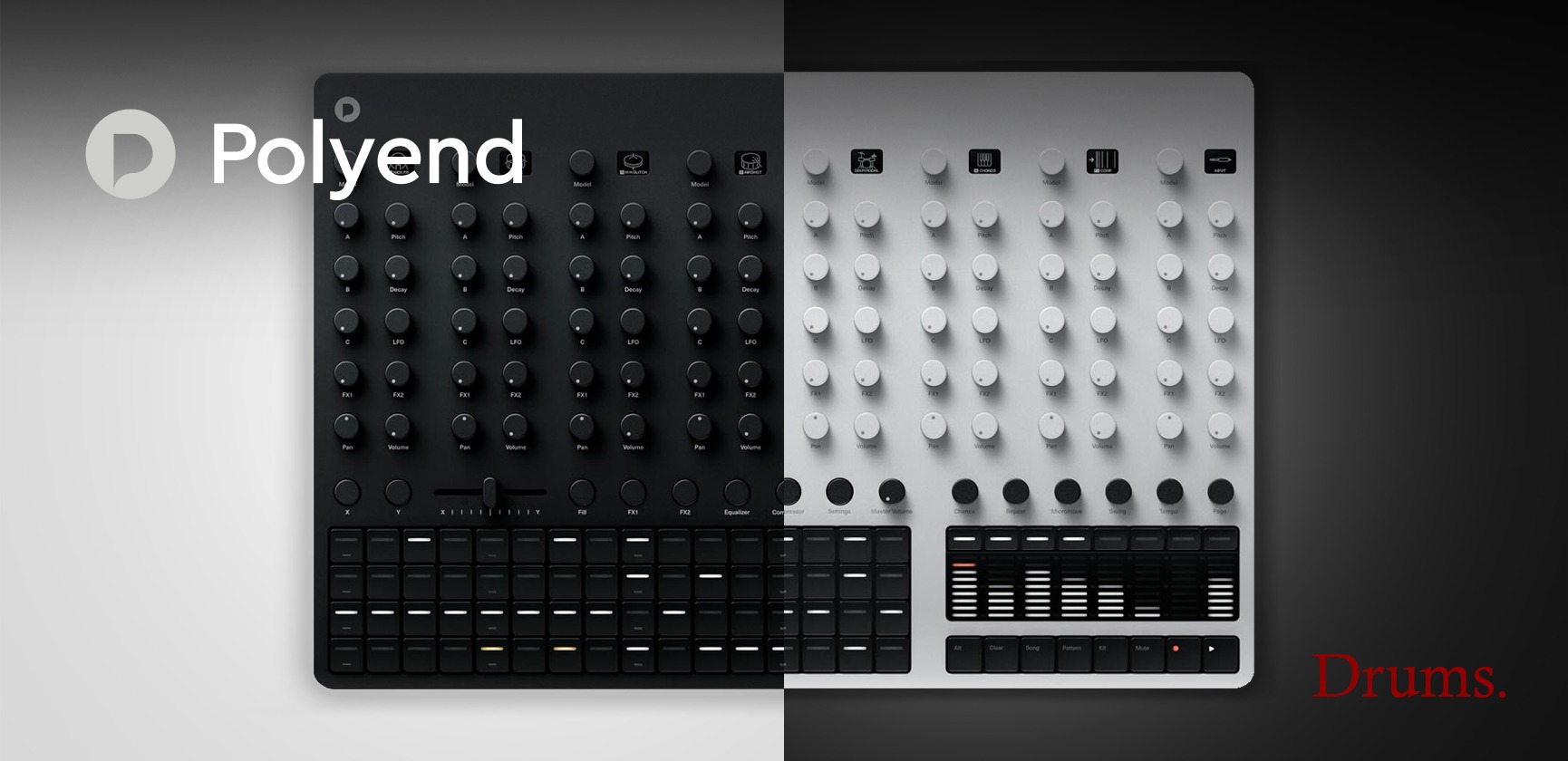 <div>Introducing<br><strong>Polyend Drums</strong><br>Analog &amp; Digital Drum Machine</div>