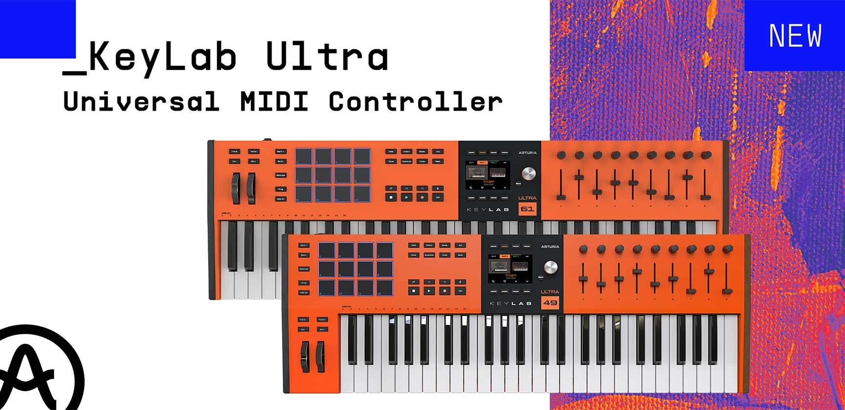 <div>Arturia<br><strong>KeyLab Ultra</strong><br>Universal Midi Controller</div>