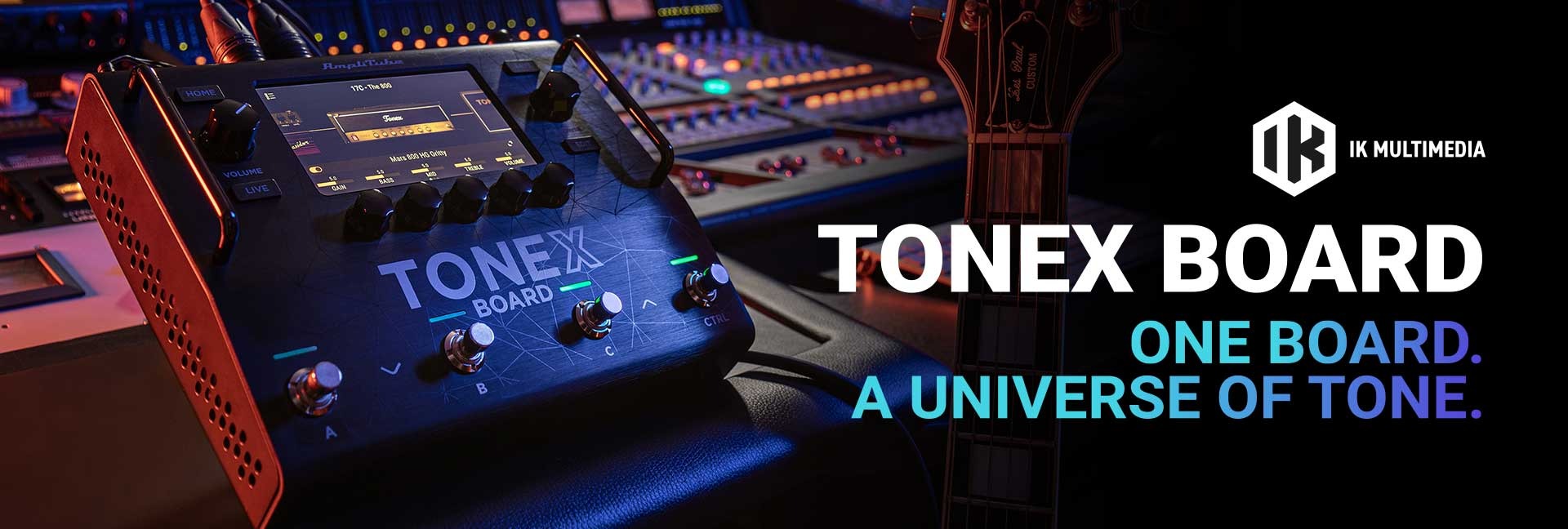 <div>IK Multimedia<br><strong>TONEX Board</strong><br>All-in-one guitar and bass processor</div>